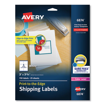 Avery® Vibrant Laser Color-print Labels W- Sure Feed, 1 1-4 X 2 3-8, White, 450-pack freeshipping - TVN Wholesale
